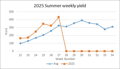 Yield per week